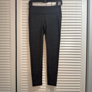 Athleta Black and White Striped Leggings